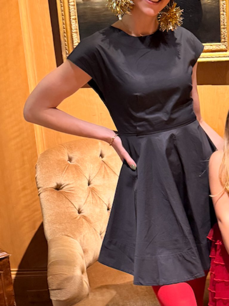 Tibi Black Satin Cocktail Dress